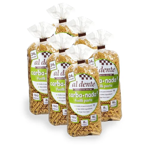 Miniatura 4 de Al Dente Carba-Nada - Fettuccine de huevo de 10 onzas (paquete de 1) bolsa
