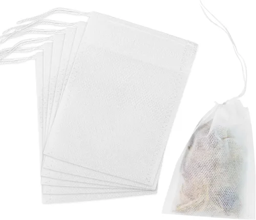 300 bolsas de té vacías desechables para té de hojas sueltas, telas no tejidas, bolsas de filtro de té con cordón para té, café, especias, hierbas