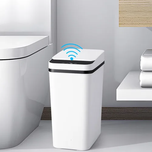 Miniatura 16 de Anborry - Cubo de basura inteligente sin contacto para baño de 8.3 litros con sensor de movimiento automático, cubo de basura eléctrico estrecho