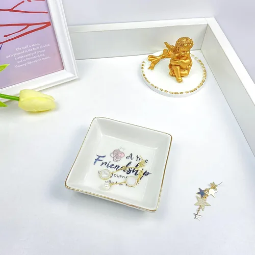 Miniatura 3 de Regalos para mujeres, regalo único de cumpleaños, Navidad, amistad, amiga, Día de la Madre, Año Nuevo, anillo de joyería, plato de cerámica