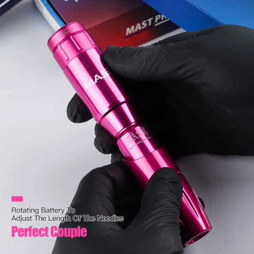 Miniatura 2 de Kit de bolígrafo de tatuaje Mast Tour, fuente de alimentación inalámbrica para tatuaje, kit de ametralladora de tatuaje, 20 agujas de tatuaje