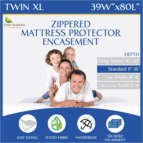 Miniatura 15 de Protector de Colchón RV Short Queen (60" de ancho x 75" L) Funda Impermeable con Cremallera Hipoalergénica Premium Protege Contra Chinches, Polvo
