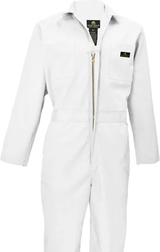 Miniatura 20 de Natural Uniforms Overol de sarga de manga larga con cremallera para hombre, resistente a las manchas y a las arrugas