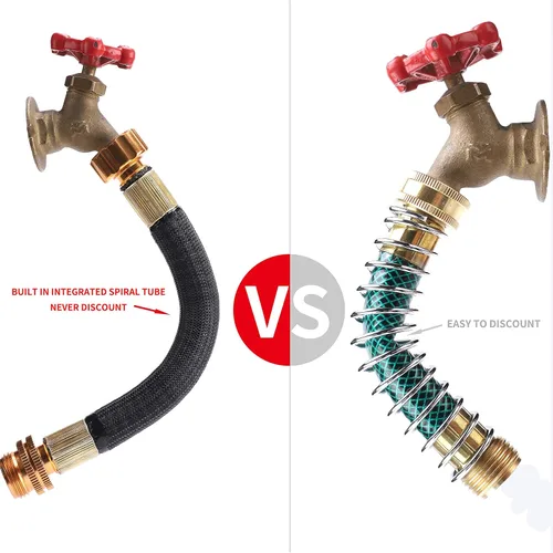 Miniatura 3 de persevere Extensión de manguera de jardín de 0.8 pies, adaptador de manguera de agua flexible, manguera de conector corto con tubo espiral integrado