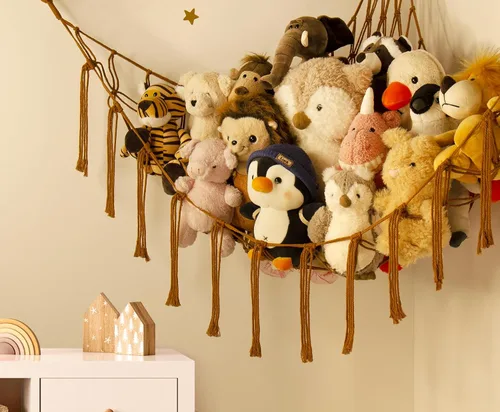 Miniatura 5 de mirolam Hamaca para Animales de Peluche - Red Grande para Animales de Peluche para Juguetes de Esquina - Organizador de Almacenamiento Colgante