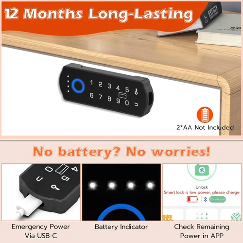 Miniatura 6 de Eseesmart Cerradura inteligente para gabinete, cerradura magnética electrónica digital RFID sin llave Bluetooth seguridad para niños, cerraduras