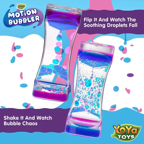 Miniatura 4 de YoYa Toys Liquimo - Bolígrafo de Burbujas de Movimiento Líquido 1 Paquete - Juguete Sensorial para Niños y Adultos - Temporizador de Burbujas