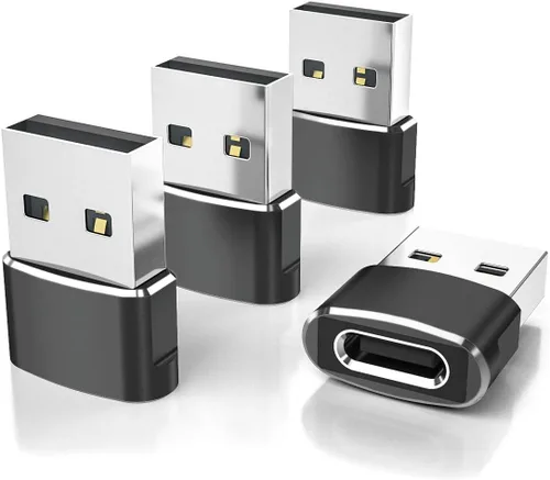 Elebase Adaptador USB a USB C para iPhone 17 4Pack, Adaptador de Carga de Coche USBC Hembra a A Macho, Convertidor Tipo C para Apple 16 Pro Max 15