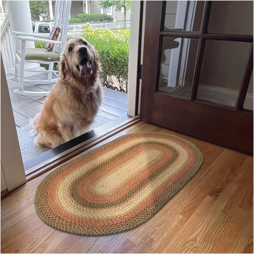 Miniatura 89 de Homespice Alfombras de Área Ovaladas Trenzadas de Yute Denim Azul de 8x10 pies para Sala de Estar, Dormitorio y Comedor. Apto para Mascotas. Estilos