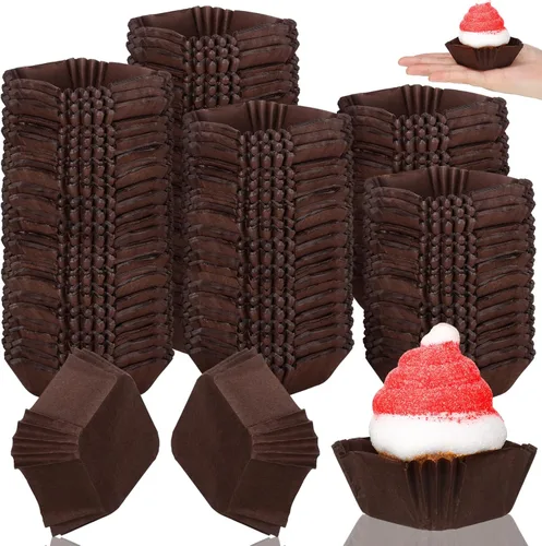 Tanlade 350 unidades de forros desechables cuadrados para mini cupcakes, moldes de papel para hornear brownies, tazas de papel para hornear para Café