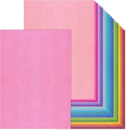 20 hojas de cartulina arcoíris colorida texturizada, papel de colores surtidos de 250 gsm, impresa de un solo lado, cartulina gruesa para hacer