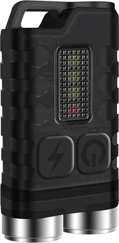 Miniatura 9 de BORUIT V3 pequeña linterna EDC potente con luz roja UV azul - súper brillante recargable mini llavero LED linterna de bolsillo - 10 modos, USB-C