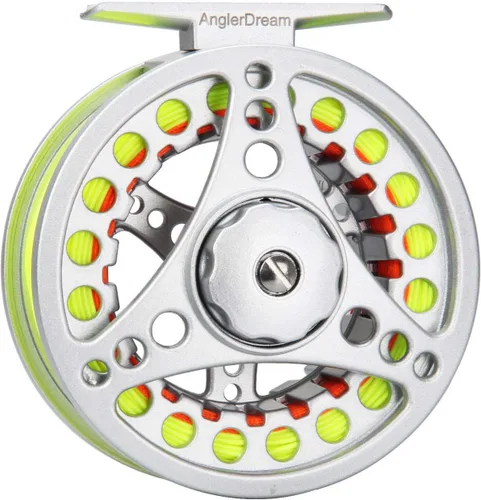 Miniatura 14 de Carrete de mosca (1/2WT 3/4WT 5/6WT 7/8WT) con línea Combo de aleación de aluminio Arbor grande Carretes de pesca con mosca Peso adelante Línea