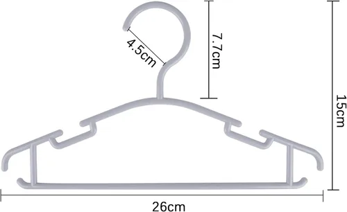Miniatura 2 de GoodtoU Perchas de plástico para bebés, color gris, paquete de 60, resistentes y duraderas, ideales para ropa de niños