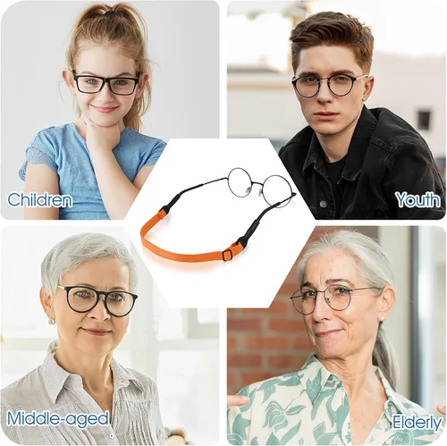 Miniatura 8 de Amabro Adjustable Glasses Straps, 4 PCS Universal Eyewear Retainer Lanyards No Tail for Men, Women, Kids