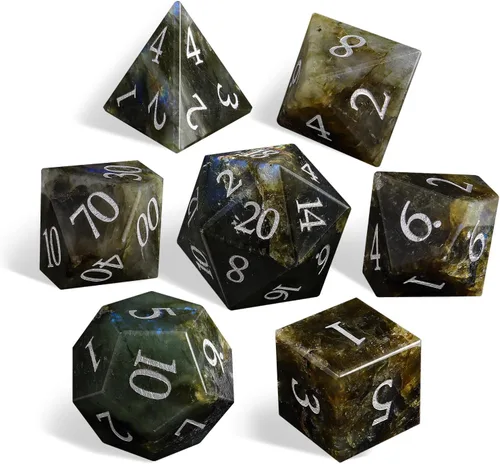 Miniatura 26 de LUCKY-M Juego de dados de piedras preciosas DND, juego de dados de mazmorras y dragones, juegos de dados RPG, accesorios de regalo