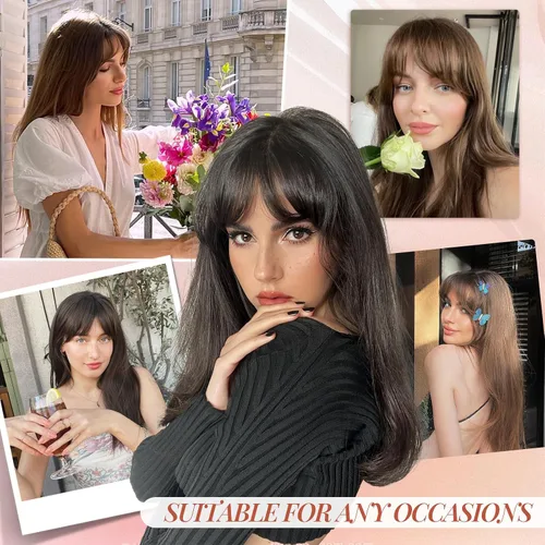 Miniatura 7 de Flequillo con clip, 100% cabello humano real, 3 clips de seguridad, flequillo francés, flequillo falso natural y sin costuras para mujer, rubio