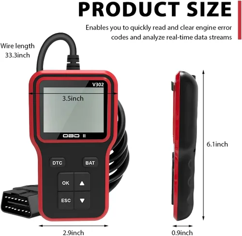Miniatura 2 de Escáner OBD2 con probador de batería, herramienta de diagnóstico de automóvil para verificar la luz del motor y limpiar códigos de error, lector