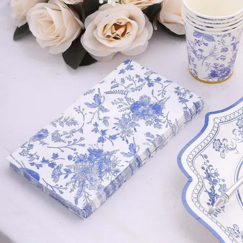 Miniatura 18 de Efavormart - Paquete de 20 servilletas de papel con estampado de hojas de eucalipto verde con una textura suave de 2 capas absorbente para bodas