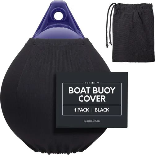Cubiertas para boya de barco | Paquete de 1, 2 y 4 | Negro | Diámetro x Longitud: 15 ″ x 19 ″ & 17.5 ″ x 21 ″ | Poliéster (1 paquete y 17.5 ″ x 21 ″)