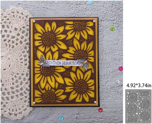 Miniatura 3 de COMFEELING Troqueles de metal con diseño de girasol para hacer tarjetas, plantilla de marco para manualidades, álbum de fotos, álbum de recortes