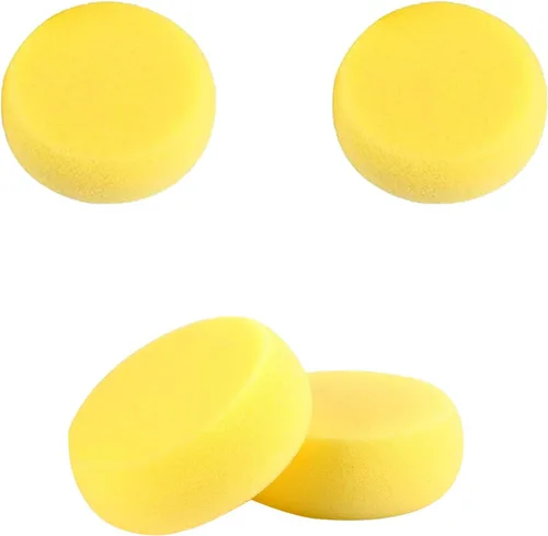 Esponjas redondas de pintura WAFJAMF de 2.96 pulgadas de color amarillo, esponja de arcilla para pintura facial, manualidades