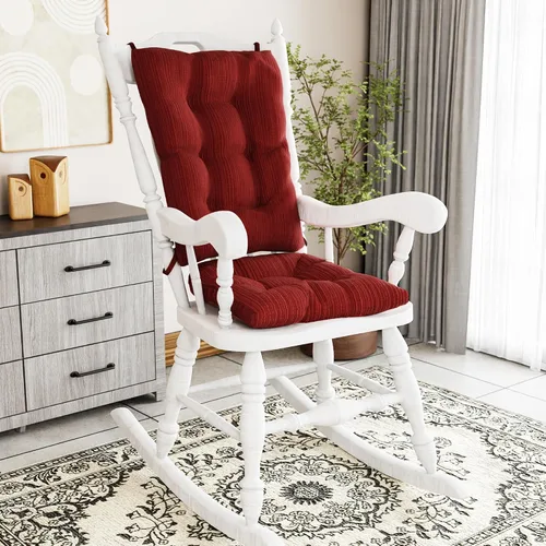 Miniatura 24 de Klear Vu The Gripper - Juego de cojines antideslizantes para silla mecedora con acolchado grueso, incluye almohadilla de asiento y almohada