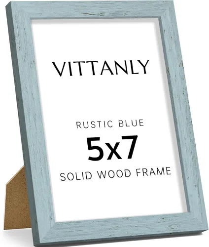 Miniatura 98 de Vittanly - Marco de fotos de 4 x 6 pulgadas de madera maciza con plexiglás, incluye paspartú de 3,5 x 5, para colgar en la pared o poner sobre una