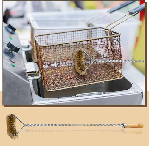 Miniatura 5 de Nuenen 3 herramientas de limpieza para freidoras que incluyen cepillo de limpieza en forma de L, varilla de limpieza profunda y cepillo de cesta