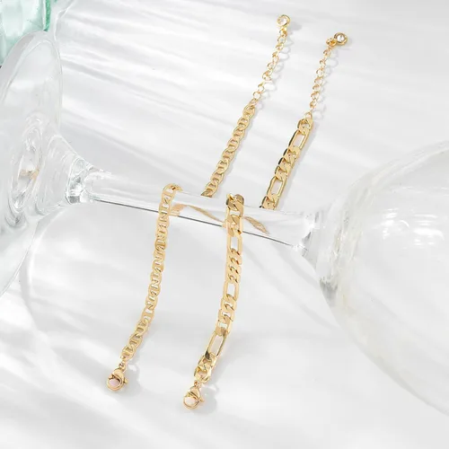 Miniatura 3 de ABDOT Pulseras delicadas de oro para mujer, pulseras chapadas en oro de 14 quilates para mujer, juegos de pulseras apilables de oro, pulseras