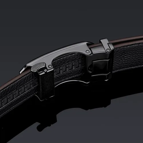 Miniatura 5 de VANNANBA Cinturón para hombre, cinturón de trinquete de moda de cuero genuino para hombres. Tamaño ajustable