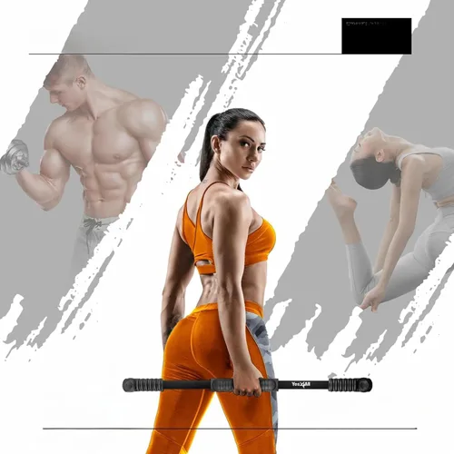 Miniatura 5 de Yes4All Flex Bar, Elastic Fitness Bars with Strong Fiberglass & TPE Material, 2in1 Functional Exercise Bar, 9.5 inch Comfortable Grip, High