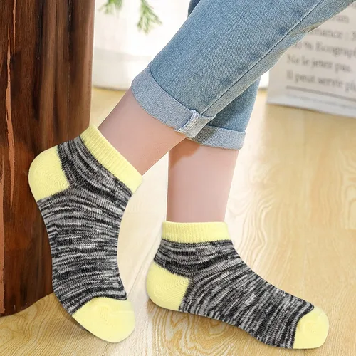 Miniatura 5 de Jamegio Calcetines de tobillo atléticos 12 pares de calcetines para niños pequeños medio cojín calcetines de corte bajo para niños niñas de 2 a 8