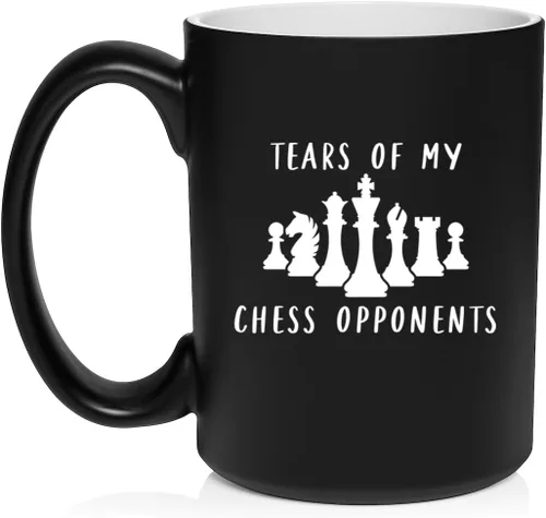 Miniatura 26 de Daylor Taza de café de cerámica con diseño de los oponentes de las lágrimas de mi ajedrez, regalo para ella, él, amigo, compañero de trabajo