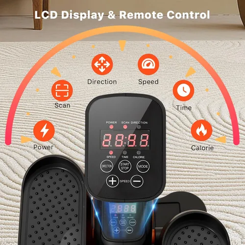 Miniatura 3 de Máquina elíptica para debajo del escritorio, ejercitador eléctrico de piernas elipse como ver en la televisión con control remoto, 12 velocidades