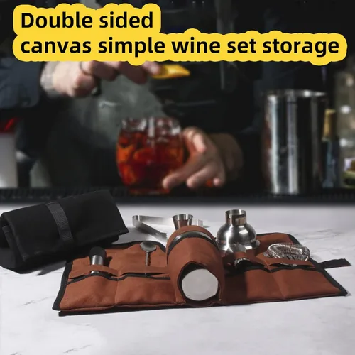Miniatura 6 de Canvas Bartender Roll - Kit de Mixología Profesional Bolsa - Marrón
