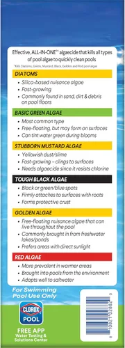 Miniatura 3 de Clorox® Pool&Spa™ XTRABLUE® Plus Alguicida para Piscina, Eliminador de Algas Todo en Uno, Sin Espuma, 40 Onzas (Paquete de 1)