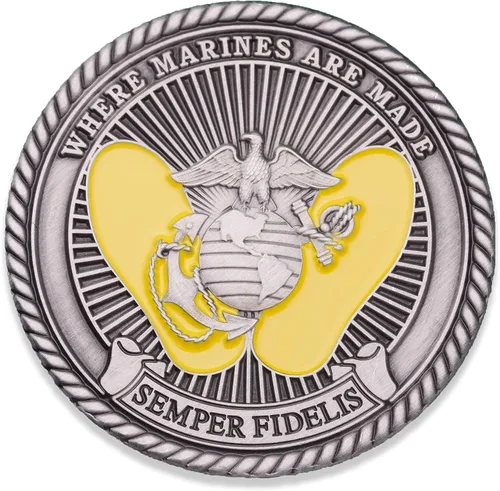 Miniatura 2 de Moneda de desafío de Parris Island – Marine Corps Recruit Depot Moneda militar – Moneda de desafío MCRD diseñada por marines para marines