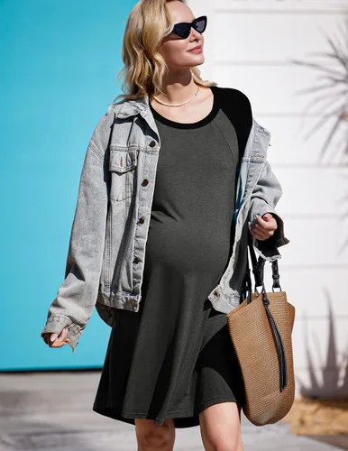 Miniatura 2 de Ekouaer - Vestido 3 en 1 para maternidad trabajo de parto y lactancia prenda para hospital para dormir y amamantar