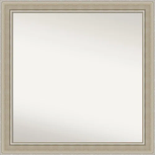 Miniatura 197 de Amanti Art Espejo de baño plateado para sobre fregadero, 23 x 23 pulgadas, espejo cuadrado plateado en ángulo, marco de madera moderno medio, se