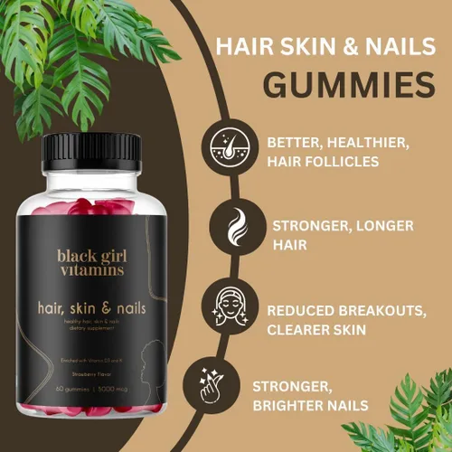 Miniatura 10 de Black Girl Vitamins Look Good Feel Good Bundle – Cabello, Piel y Uñas, Vitamina D3 2000UI y Multivitamínico de Una Vez al Día - Juego de Suplementos