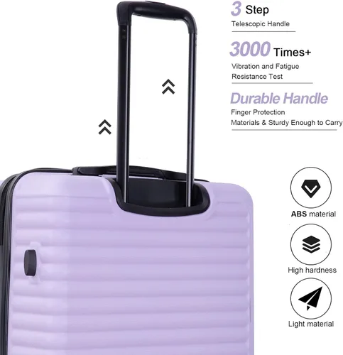 Miniatura 8 de Travelhouse Juego de equipaje, maletas rígidas expandibles de 24 pulgadas28 pulgadas, 20 pulgadas, juego de 3 piezas de equipaje de viaje con ruedas