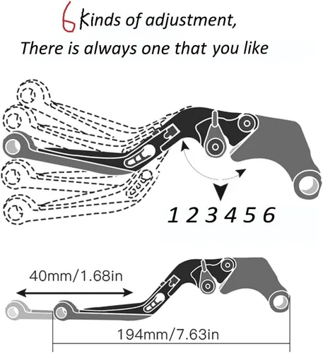 Miniatura 3 de Palancas manillar para Yamaha XTZ125 XTZ 125 2014 2015 2016 2017 2018 motocicleta ajustable plegable freno embrague palancas manillar mano apretones