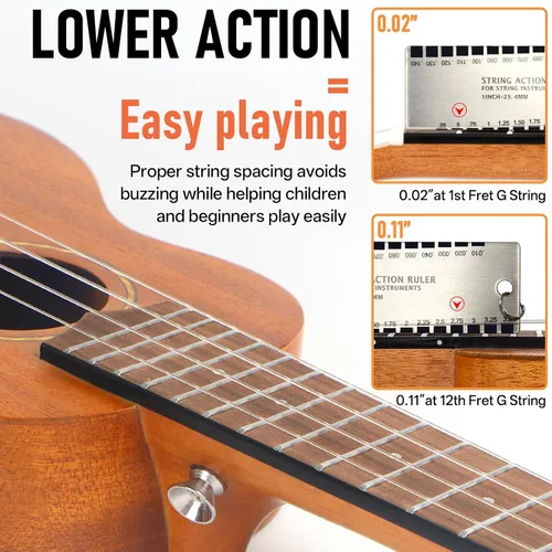Miniatura 5 de Kmise Ukelele profesional para adultos principiantes, lección en línea gratuita, ukelele soprano de caoba de 21 pulgadas con kit de iniciación