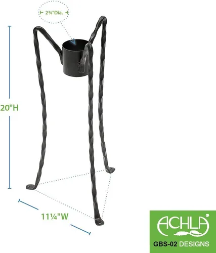 Miniatura 2 de Achla Designs Gazing Globe - Soporte para bolas, 18 pulgadas de alto, color negro