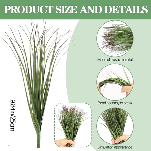 Miniatura 2 de FOIMAS 24pcs Artificial Grass Plants,9.84" Faux Shrubs Wheat Grass Greenery Stems Fake Plants for Indoor Outdoor Home Decoration