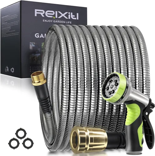 Miniatura 10 de Relxitl Garden Hose 15FT, Flexible Water Hose, Ultra Lightweight Non-Expanding hose, Leak proof, Pressure Resistant for Yard, Outdoor (Black, 15FT)