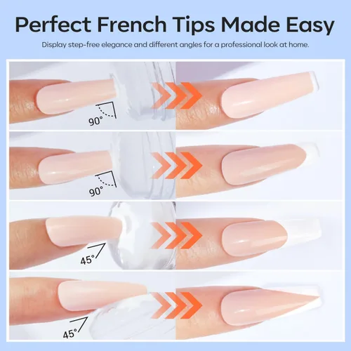 Miniatura 6 de Modelones Herramienta de punta francesa: 6 piezas de sellos de uñas francesas, kit de manicura francesa adecuado para bricolaje junto con esmalte