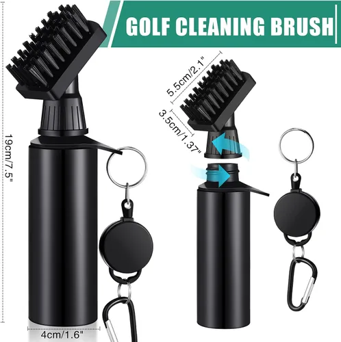 Miniatura 2 de Meanplan Cepillo de agua de limpieza para palos de golf, gancho retráctil de aluminio para escalar, cepillo limpiador de ranuras para palos de golf