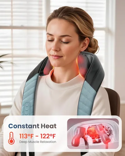Miniatura 4 de COMFIER FSA Elegible Masajeador Shiatsu de Cuello con Calor para Tejido Profundo, Masajeador Eléctrico de Hombros y Espalda para Alivio del Dolor